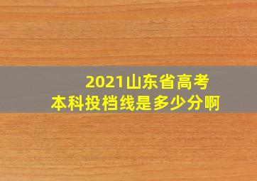 2021山东省高考本科投档线是多少分啊