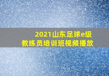 2021山东足球e级教练员培训班视频播放