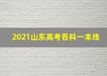 2021山东高考各科一本线