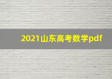 2021山东高考数学pdf