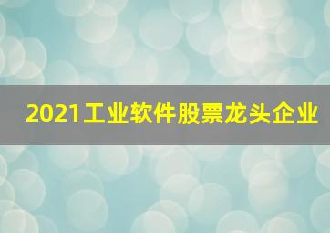 2021工业软件股票龙头企业