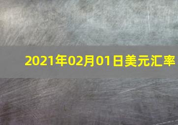 2021年02月01日美元汇率