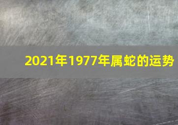 2021年1977年属蛇的运势