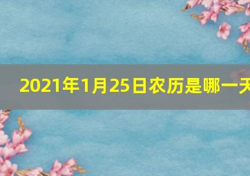 2021年1月25日农历是哪一天