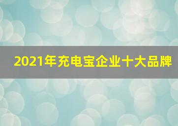 2021年充电宝企业十大品牌