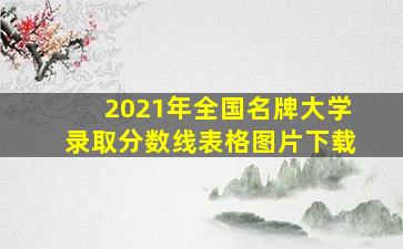 2021年全国名牌大学录取分数线表格图片下载