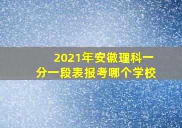 2021年安徽理科一分一段表报考哪个学校