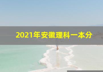 2021年安徽理科一本分