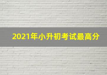 2021年小升初考试最高分