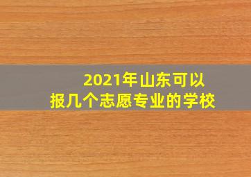 2021年山东可以报几个志愿专业的学校