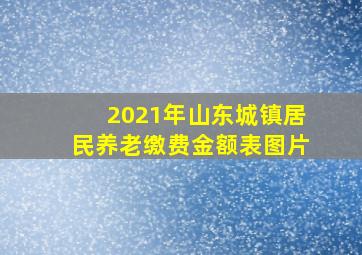 2021年山东城镇居民养老缴费金额表图片