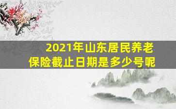 2021年山东居民养老保险截止日期是多少号呢