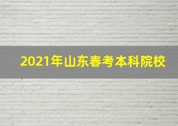 2021年山东春考本科院校