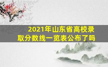 2021年山东省高校录取分数线一览表公布了吗