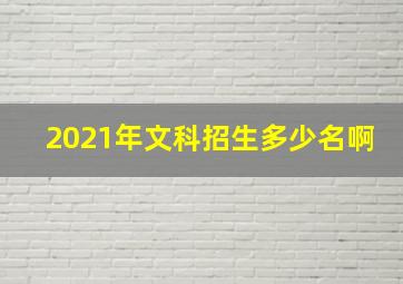 2021年文科招生多少名啊