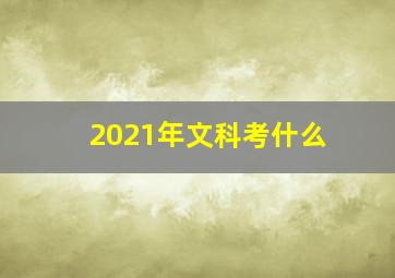 2021年文科考什么