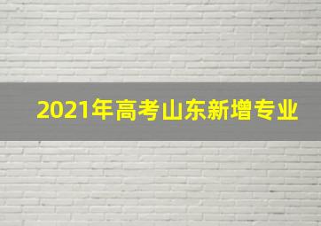 2021年高考山东新增专业