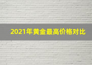 2021年黄金最高价格对比