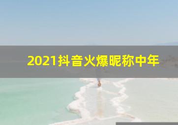 2021抖音火爆昵称中年