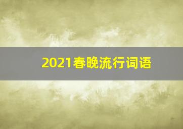 2021春晚流行词语