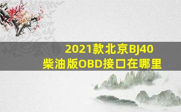 2021款北京BJ40柴油版OBD接口在哪里