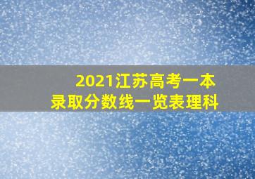 2021江苏高考一本录取分数线一览表理科