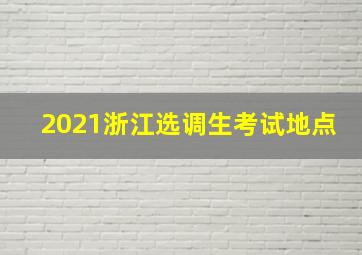 2021浙江选调生考试地点