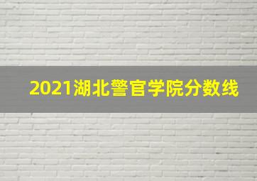 2021湖北警官学院分数线