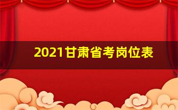 2021甘肃省考岗位表