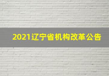 2021辽宁省机构改革公告