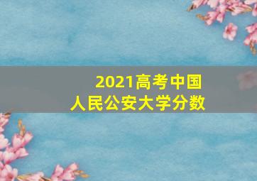 2021高考中国人民公安大学分数