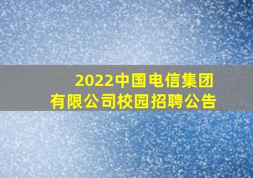 2022中国电信集团有限公司校园招聘公告