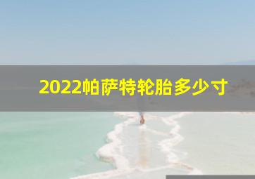 2022帕萨特轮胎多少寸