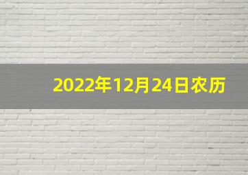 2022年12月24日农历