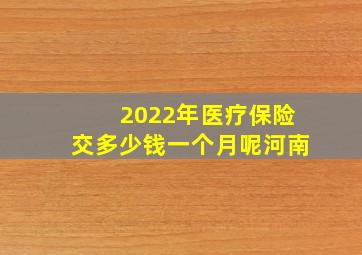 2022年医疗保险交多少钱一个月呢河南