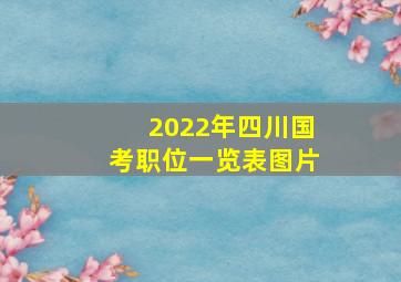 2022年四川国考职位一览表图片