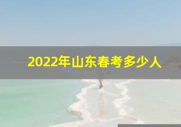 2022年山东春考多少人