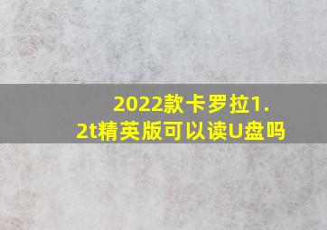 2022款卡罗拉1.2t精英版可以读U盘吗