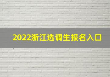 2022浙江选调生报名入口