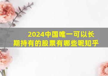 2024中国唯一可以长期持有的股票有哪些呢知乎