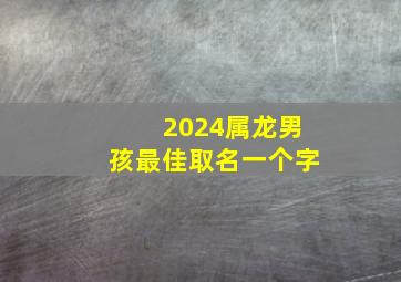 2024属龙男孩最佳取名一个字