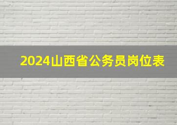 2024山西省公务员岗位表