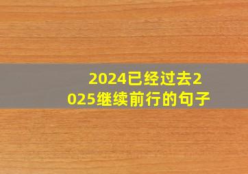 2024已经过去2025继续前行的句子