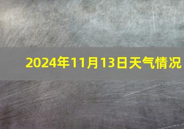 2024年11月13日天气情况