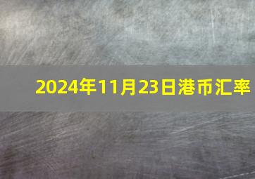 2024年11月23日港币汇率