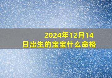 2024年12月14日出生的宝宝什么命格