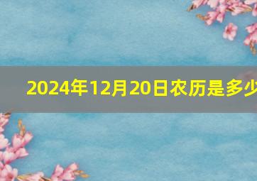 2024年12月20日农历是多少