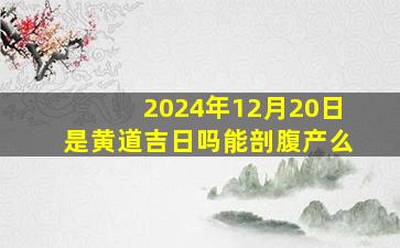 2024年12月20日是黄道吉日吗能剖腹产么