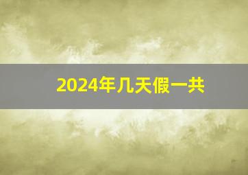 2024年几天假一共