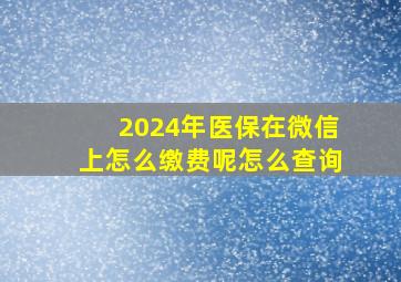 2024年医保在微信上怎么缴费呢怎么查询